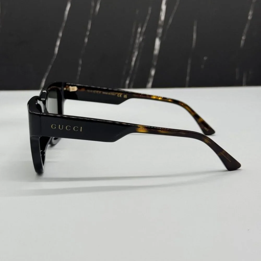 NEW GG1670SK 001 GUCCI SUNGLASSES BLACK HAVANA GREY UNISEX EYEWEAR GUCCI